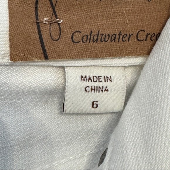 Coldwater Creek White Triple Stripe Tuxedo Slim Leg Jeans Women’s Size 6 NWT - Picture 7 of 9